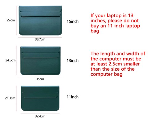 Leather Laptop Sleeve Bag Case Cover For MacBook Air 11 12 13 Pro 13 15 Retina - 第 5/27 張圖片