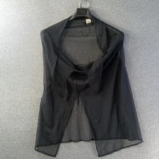 Eddie Bauer Swimwear Coverup Shawl Women XXL Black Sheer Multi-Use Top Or Bottom