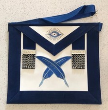 Masonic Chaplain Lodge Officer Apron - Vinyl with Velvet Trim  Chain Tassels