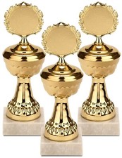Goldene Trophäen 21cm Metall Pokale Preis Gewinner Sieger Sport Kindergeburtstag