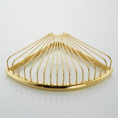 Luxury Gold Color Brass Wall Mounted Large Corner Shower Storage Basket Kba099 - Picture 6 of 7
