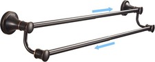 Bronze Double Towel Bar Adjustable 14.96 to 26.57 inches Towel Holder Oil Rubbed