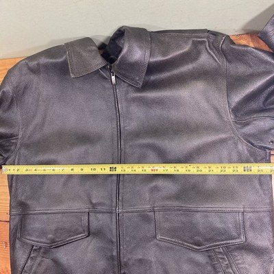 The Original James Dean Leather Jacket Mens XL Black Bomber The