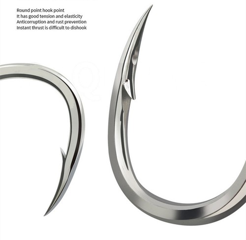 10 pezzi 5x forte gancio da pesca in acciaio ad alto tenore di carbonio affila esca esca jig hook 1#-8/0 - Foto 12 di 33