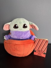 Disney Star Wars Plush 8" Mandalorian Grogu Baby Yoda Halloween Pumpkin NWT