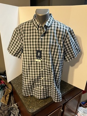 IZOD Men s SS Button Down Breeze Shirt Green Blue Pink Plaid XXL NWT