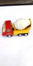 VTG TONKA Mid 1974 Mini CEMENT MIXER Truck Pressed Steel Red/Yellow White Mixer