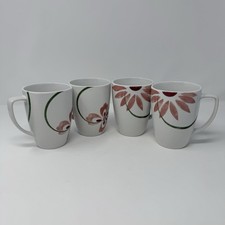 Corning Coffee Mugs Pretty Pink 12 Oz Porcelain Corelle Coordinates Set 4
