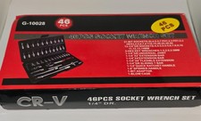 46 Piece Socket Wrench Set 1/4 Inch Drive Ratchet Tool Kit CR-V Mechanic