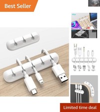 Eco-Friendly White Cable Clips - Versatile Cable Management for Home and Office