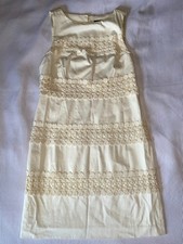 Ann Taylor, Women's Dress, White, Sleeveless, Lined, Size 12.