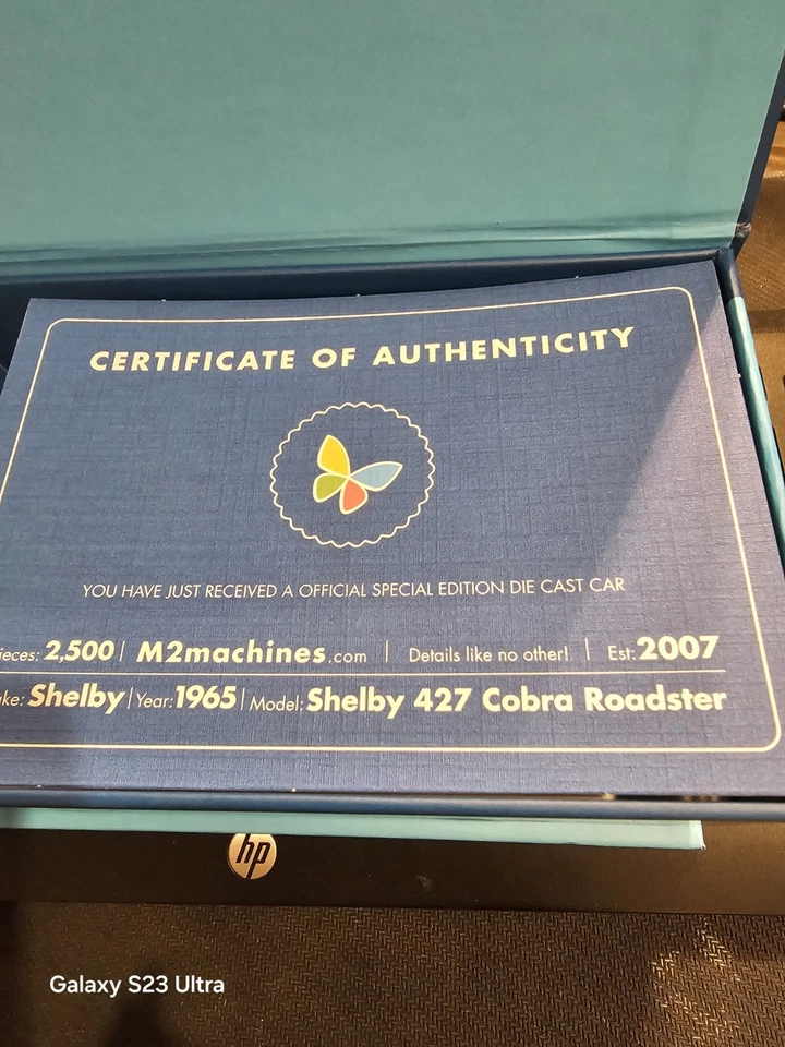 M2 MACHINES 1965 Shelby Cobra 427 Roadster Charity Car CHLA 1/2500 IN HAND - Image 3 of 4