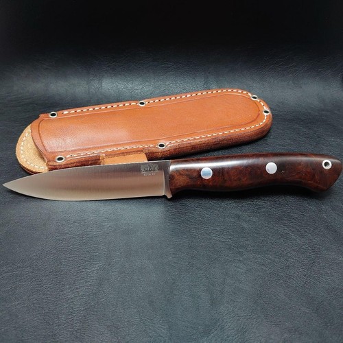 Bark River Aurora CPM 3V Desert Iron Wood Burl #3 B/Liner Fixed Knife Near Mint - Picture 14 of 24