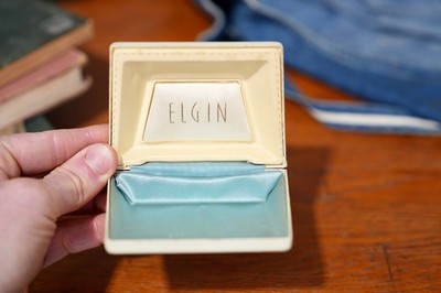 Vintage Elgin Watch Box Empty Box Only Great Shape vintage 1960s empty ELGIN watch box - gift presentation box  main image 3