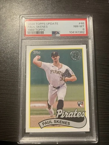 Topps 2024 Update Series 1989 Rookie Paul Skenes #89US-46 PSA 8 Pirates Card