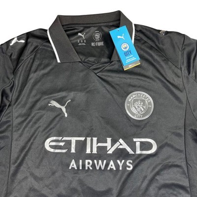 NWT Puma Manchester City 2025-26 Away Jersey Haaland 9 Black Mens