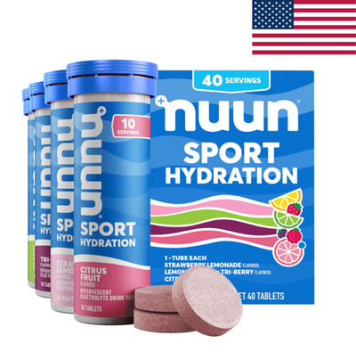 Nuun Sport Electrolyte Tablets 4 Pack Mixed Flavors Vegan Gluten Free 40