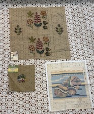 Lot of 3 Vintage Needlepoint Heirloom Bucilla...