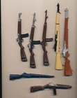 7 VINTAGE HONG KONG ACTION FIGURE RIFLES LOT GI JOE GARAND HASBRO & MORE AS IS
