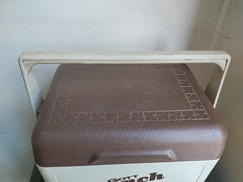 Vintage GOTT Lunch Tote Cooler 6 Pack Brown Tan 1806 Kansas USA Y2K - Picture 4 of 12