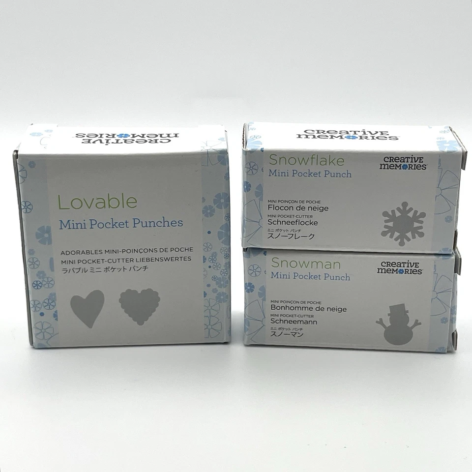 Creative Memories Lovable Snowflake Snowman Mini Pocket Punches Lot of 4 Paper - Image 2 of 4