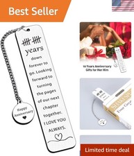 10th Anniversary Tin Bookmark Gift for Couples, Wedding  Romantic Gifts for Him