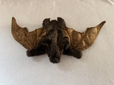 Folkmanis Hand Puppet Brown Bat 22" Wingspan Plastic Fangs Back Claws Folktails