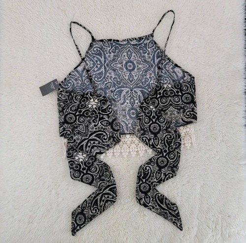 Abercrombie & Fitch Women's Crop Tank Top W/tie In Back SZ Small NWT - Picture 3 of 14