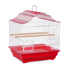 Prevue Pet Soho Crown Top Roof Bird Cage Red and White
