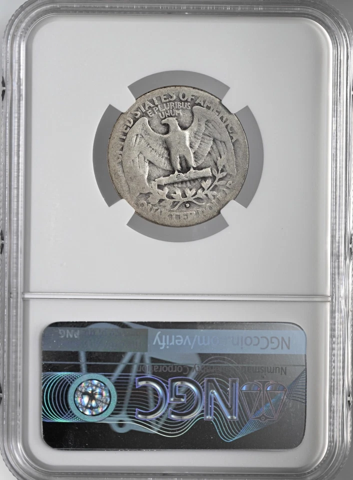 1932-D 25C WASHINGTON SILVER QUARTER - DENVER MINT - NGC AG 3  #8405239-008 - Image 4 of 4
