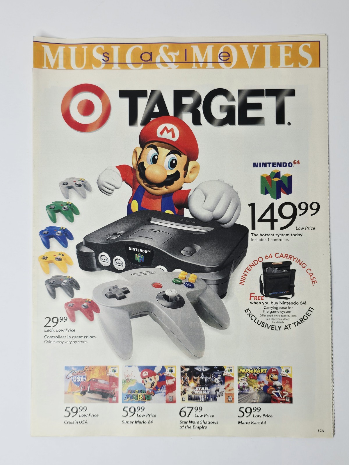 Target 1997 Nintendo 64 Mario Kart Super Mario Star Wars circolare 24 pagine