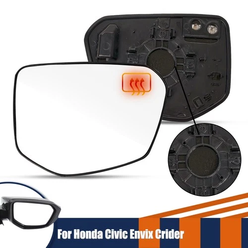 Wing Mirror Glass Heated Wide Angle Right Passenger Side For Honda Civic 2016~21