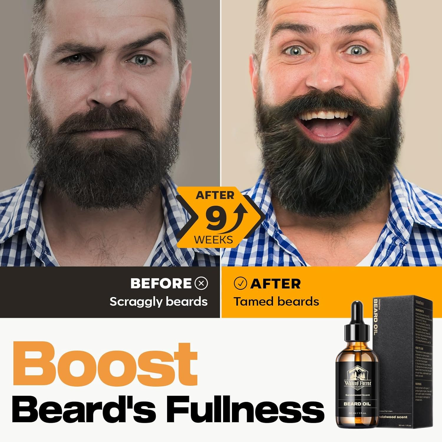 Beard Oil - Beard Oil for Men Thicker Beard with Vitamin E, Rosemary, Castor Mus