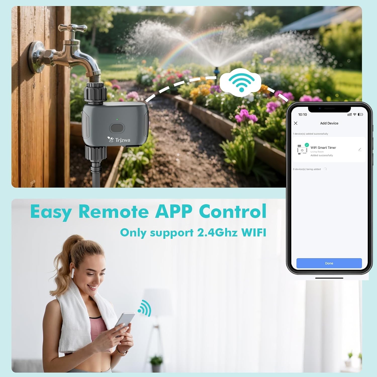 Smart Water Timer for Garden Hose-WiFi Enabled, Alexa/Google,Automatic Sprinkler