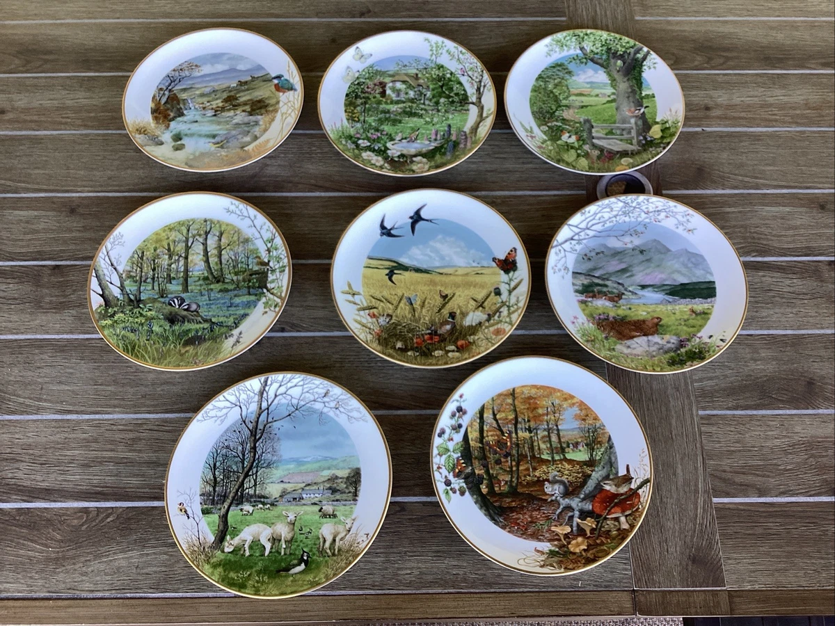 Franklin Porcelain 田園の鳥たち　プレート8枚 絵皿 Franklin Porcelain 田園の鳥たちプレート8枚 絵皿