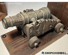 Vintage Cannon Bookends Wood & Metal. Made In Spain. — photo 1