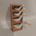 Avon Vintage Ceramic Nesting Geese Measuring Spoons Set of 4 in crate w/Defect