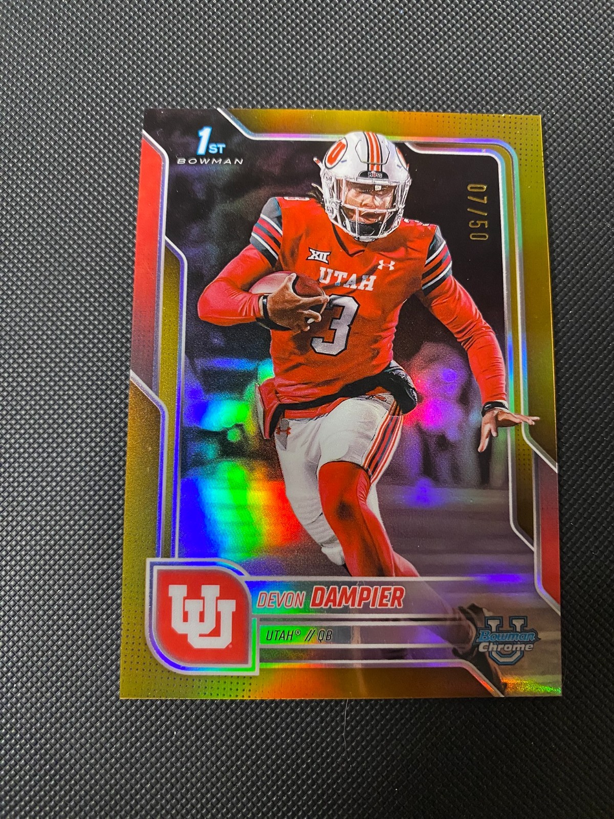 2025 Bowman Chrome U Devon Dampier #3 Gold Refractor /50