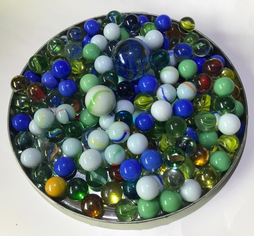 970g Bundle Vintage Mixed Collectable Glass Marbles Job Lot (almost 1kg)