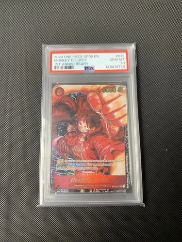 One Piece ST01-012 Luffy OP05 1st Anniversary Alternate Alt Art Parallel PSA 10