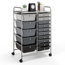 15 Drawer Rolling Storage Cart Tools Scrapbook Paper Office School Organizer