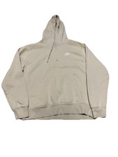 Nike Sweatshirt Mens Size Medium Club Fleece Hoodie Sweater Tan Beige Khaki