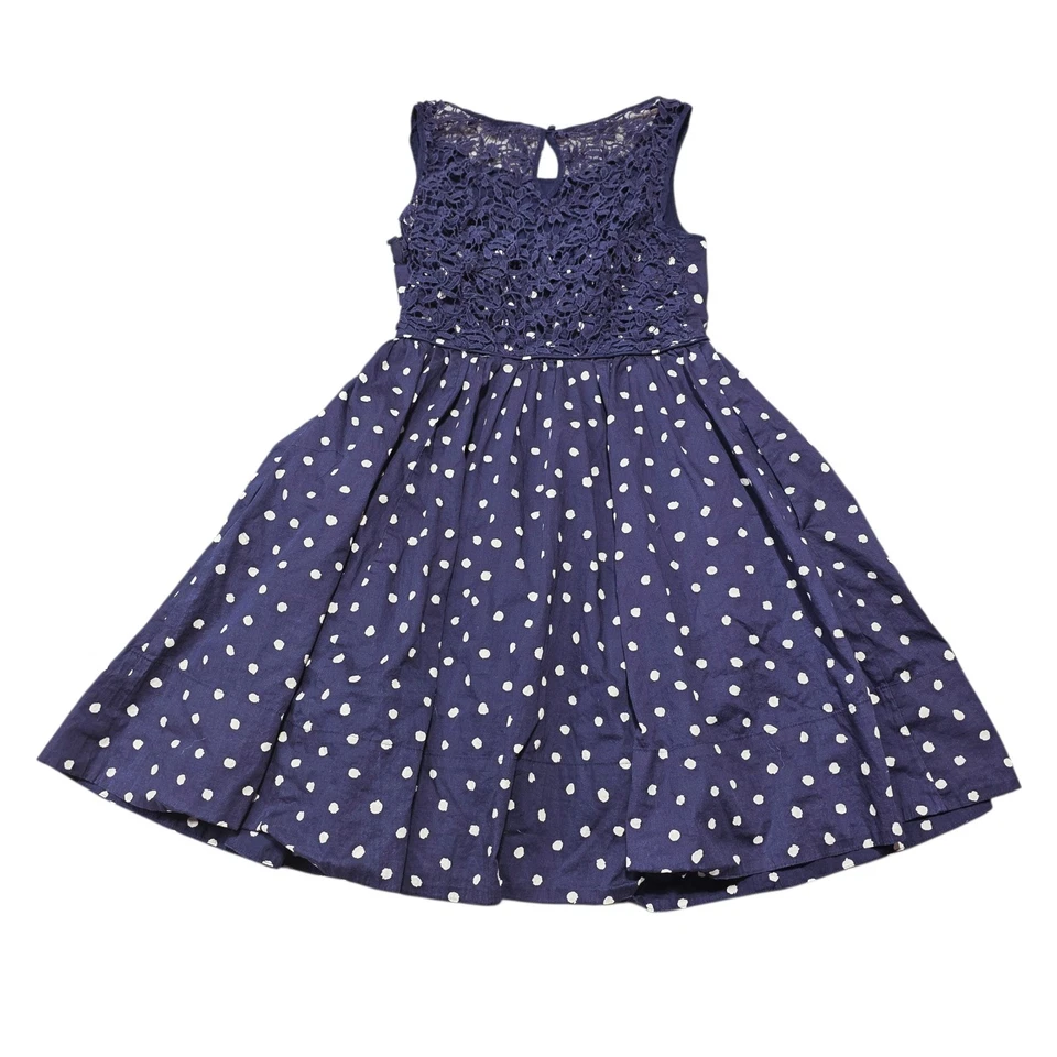 Anthropologie Moulinette Soeurs Blue Polka Dot Lace Sleeveless Dress Size 6 - Image 2 of 4