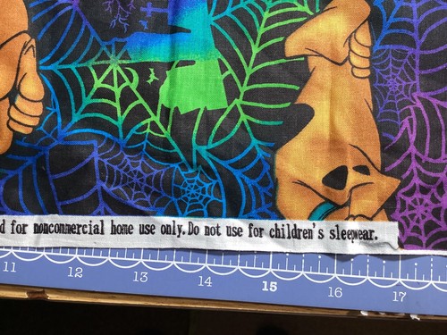 Scooby Doo Halloween Fabric Plus Purple Piece - Picture 5 of 6