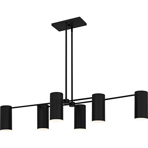 Quoizel FLD650 Foreland 6 Light 50"W Linear Chandelier - Black - Picture 1 of 12