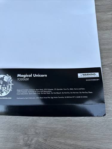 Costume Unicorno Magico Spirito Bambino Taglia 5t 6T - Foto 3 di 13