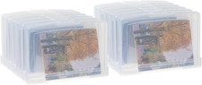 Transparent 4" x 6" Photo Storage Boxes, 6 Inner Photo Organizer Cases with Tray