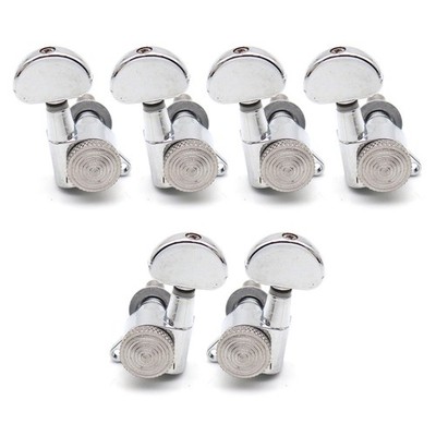 Silver 4R2L 6 Strings Electric Guitar Locking Tuning Pegs Tuners Machine Heads