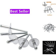 50pcs Large Flange Aluminum Blind Rivets, Pop Rivets