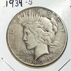 1934S US Peace SILVER Dollar! KEY DATE! "San Francisco Mint" FINE! Old US Coin!